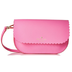 kate spade 超粉嫩真皮波纹斜挎包