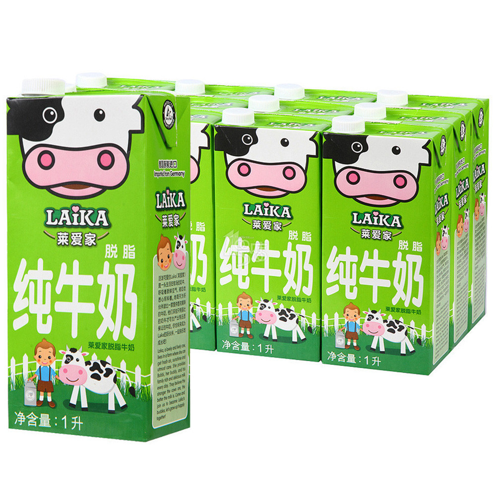 德国进口！ LAIKA莱爱家  脱脂纯牛奶 1L*12/箱   49元
