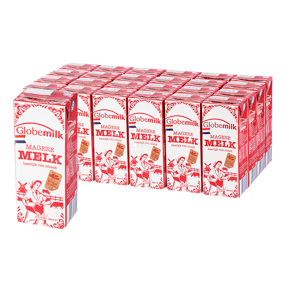 荷兰进口 Globemilk 荷高 脱脂纯牛奶200ml*24  58元