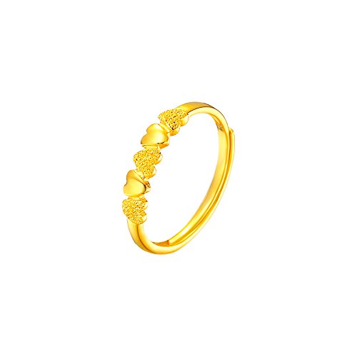 折278元/g！CHOW TAI FOOK 周大福 心心相印 5心黄金足金戒指F146542(2.32 克)  645元包邮（725-80）