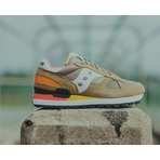 Saucony 女士复古驼色麂皮休闲运动鞋