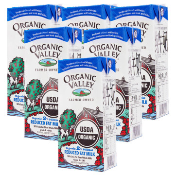 限华东： ORGANIC VALLEY 有机谷 部分脱脂牛奶 1L*6盒 29.4元