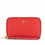 Tory Burch ROBINSON 红色拉链手机钱包打折热卖