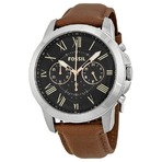 FOSSIL GRANT系列 男士皮表带石英手表