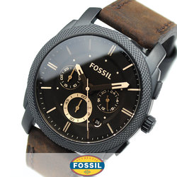 Jomashop店！Fossil化石 Machine系列 男士复古三眼计时腕表 FS4656