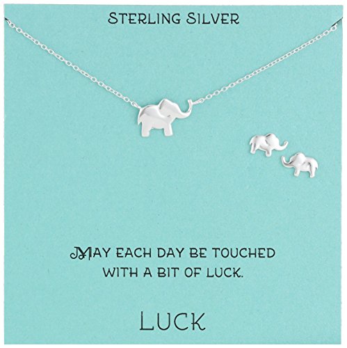直邮到手约137.92！Sterling Silver Elephant 小象项链耳钉套装  ￥124.13 + ￥13.79