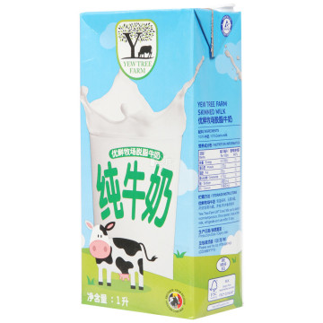 比利时进口！YEWTREEFARM优鲜牧场脱脂牛奶1LX12  59元