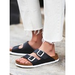 Birkenstock Arizona 黑色白底白色搭扣拖鞋