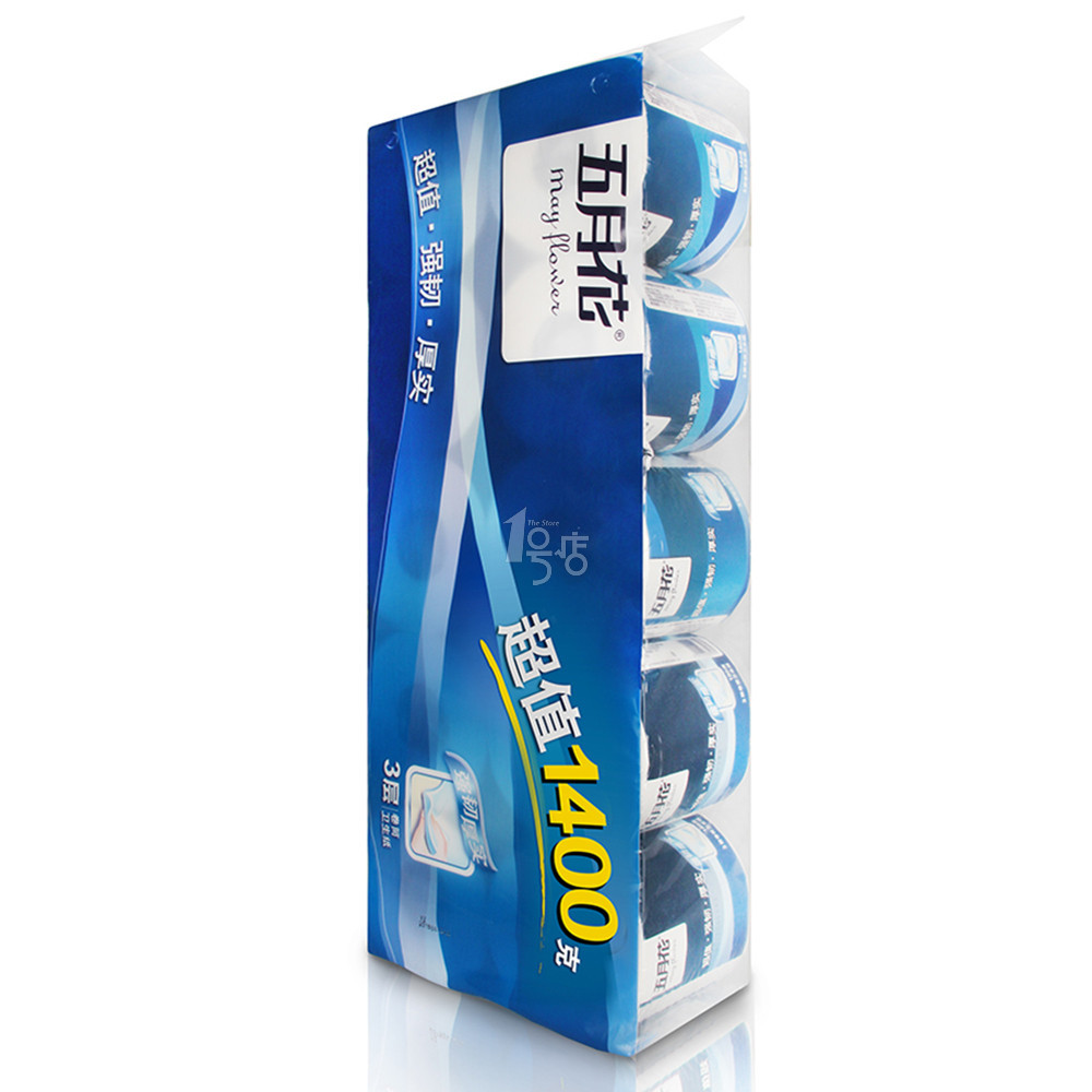适合囤货！五月花 超值系列 3层有芯卷筒卫生纸 140g*10卷  12.4元 (24.9元，199-100)