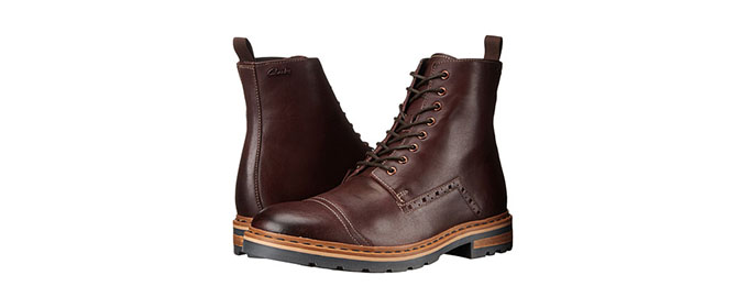 Clarks 其乐 Dargo Rise 男士真皮时尚高帮靴