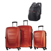 送黑色双肩背包啦~好价~Samsonite 新秀丽 Winfield 2 Fashion 橙色万向轮三件套 $289（约1907元）