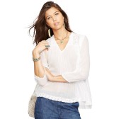 Ralph Lauren 拉夫·劳伦 女款纯棉蕾丝纯棉上衣 入手$29.99（约207元）