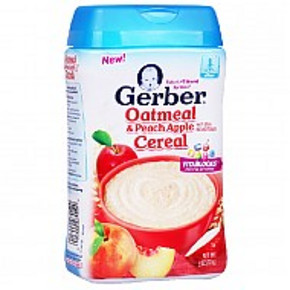 GERBER 嘉宝 婴幼儿辅食 苹果甜桃燕麦米粉 227g