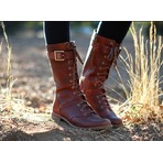 Timberland 女士真皮帅气中筒靴