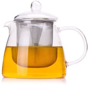 HARIO 耐热玻璃带不锈钢滤网山雀茶壶CHEN-36T   