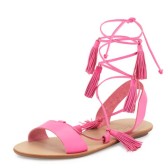 Loeffler Randall 女款时尚真皮流苏绑带凉鞋 $140.25（约969元）