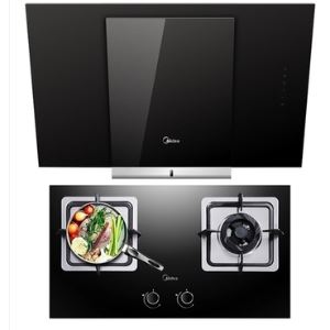 美的 CXW-200-DJ370R+JZT-Q360B大吸力蒸汽洗侧吸式吸油烟机+燃气灶 烟灶套装   