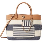 Tommy Hilfiger Lexi针织条纹帆布两用女包