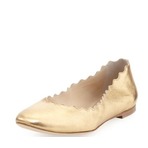 Chloe Scalloped 金属色芭蕾平底鞋热卖