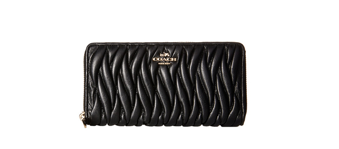 COACH Gathered Leather Accordian 女士长款钱包