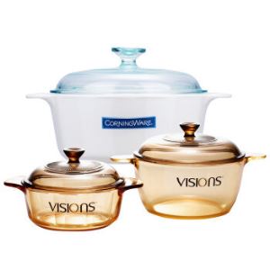 康宁 VISIONS 0.8L+1.5L晶彩透明锅+2.25L康宁锅三件套   