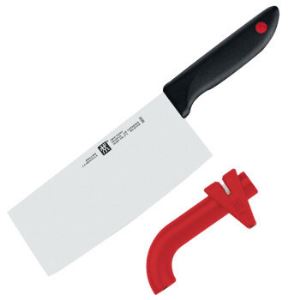 ZWILLING 双立人 Twin Point 红点中式菜刀 磨刀石 红色 两件套装   