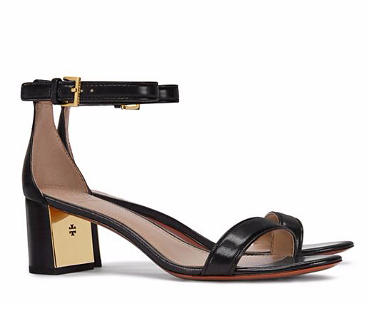 TORY BURCH 托里·伯奇 女士真皮粗跟一字扣凉鞋