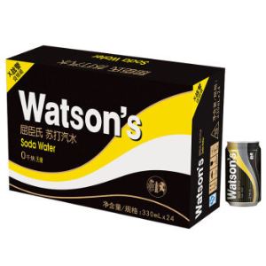 【京东超市】屈臣氏（Watsons）苏打水330ml*24听 整箱   