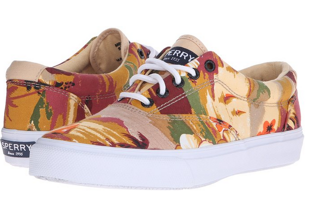 8码！Sperry Top-sider 斯佩里 Striper Cvo Hawaiian男款印花帆布板鞋