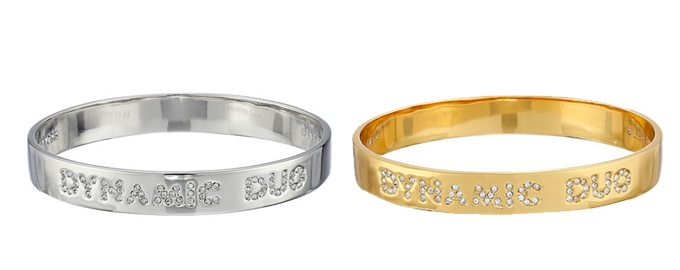 Kate Spade 凯特丝蓓 Dynamic Duo Idiom Bangle  女款水晶刻字手镯