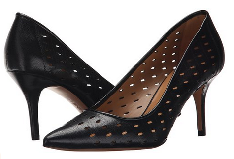 38码！NineWest 玖熙 KAYDENCE 女士真皮镂空尖头高跟鞋