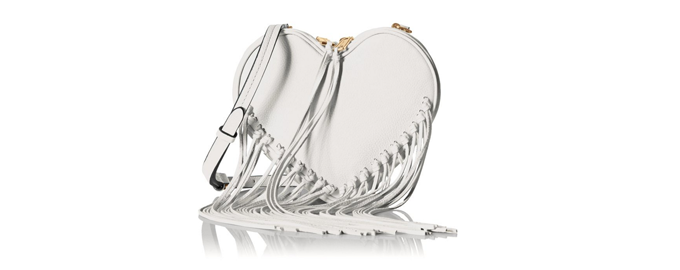 新低！Rebecca Minkoff Heart Fringe 女士真皮单肩包