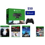 Xbox One 1TB版+四款热门游戏+一款自选游戏套装+ 送面值$50礼卡和一个额外无线手柄