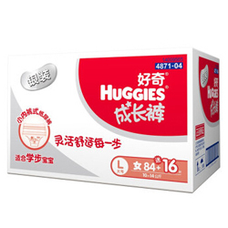 京东商城 HUGGIES好奇 银装成长裤（女宝款）L100片