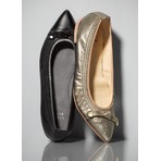 Stuart Weitzman金色真皮平底鞋热卖