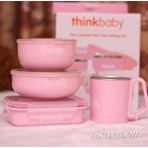 Thinkbaby 粉色双层不锈钢儿童餐具4件套
