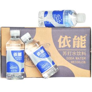 依能 苏打水 加锌 350ml*15瓶/箱 无糖 无汽 饮料   