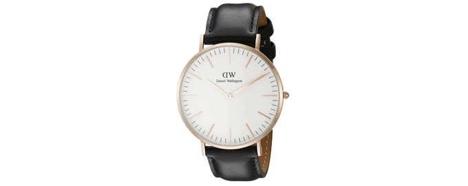 Daniel Wellington 0107DW Sheffield 男士玫瑰金石英腕表