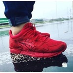 亚瑟士ASICS GEL-Lyte V 黑红泼墨复古跑鞋 通码 H60SQ (双色可选)