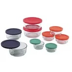 Pyrex 1110141 18件套多彩玻璃食物存储盒