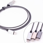 Puridea Lightning USB 1米尼龙编绳数据线 （银，金，灰）