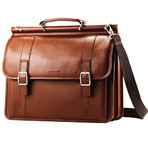 Samsonite新秀丽真皮翻盖公文包