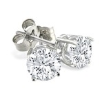 SuperJeweler 精选1/3克拉 D-E-F 级钻石白金/14k黄金耳钉特卖