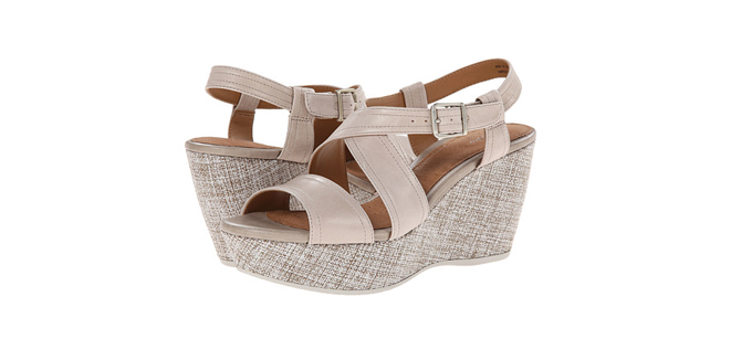 大码福利！Clarks Nadene Ziva 女款坡跟高跟鞋