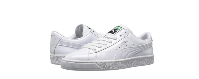 PUMA Basket Matte & Shine 女款简约小白鞋