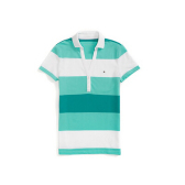 尺码齐全！Tommy Hilfiger 女款休闲Y领拼色条纹Polo 衫 $14.99（约104元）