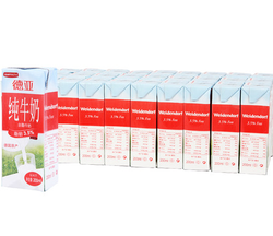 1.65元/盒！德国进口 Weidendorf 德亚全脂牛奶纯牛奶200ml*30盒*2