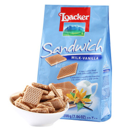 1号店超市 Loacker莱家 薄片装威化 香草牛奶味200g*2包