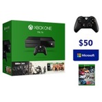 Xbox One 1TB版+三款《彩虹六号》游戏+一款自选游戏套装+ 送面值$50礼卡和一个额外无线手柄