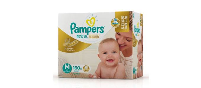 Pampers帮宝适 特级棉柔纸尿裤 M 160片